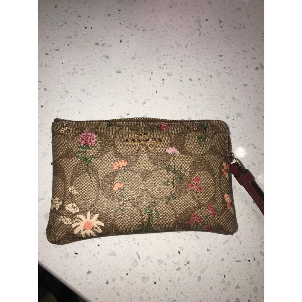 Coach floral wristlet
